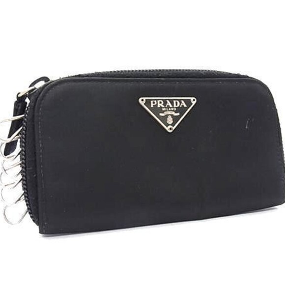 PRADA Accessories - PRADA Tessuto 6-Key Case M604 Black Nylon Leather Men's Women's Round